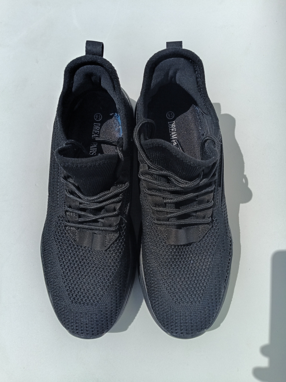 DREAM PAIRS Black Knit Athletic Running Shoes Low Top Comfort Sneakers Size 9.5